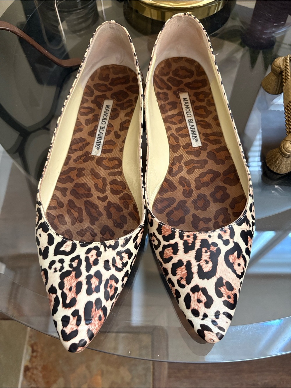 Manolo Blahnik Leopard Print Flats Authentic Size 39 Nordstrom